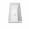 Wyndham Rachel 59" Soaking Bathtub in White with Brushed Nickel Trim WCBTK150559BNTRIM