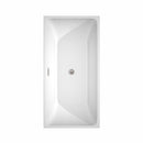 Wyndham Rachel 59" Soaking Bathtub in White with Brushed Nickel Trim WCBTK150559BNTRIM