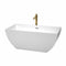 Wyndham Rachel 59" Soaking Bathtub In White With Polished Chrome Trim And Floor Mounted Faucet In Brushed Gold WCBTK150559PCATPGD