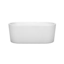 Wyndham Ursula 59" Freestanding Bathtub in White with Polished Chrome Drain and Overflow Trim WCBTK151159