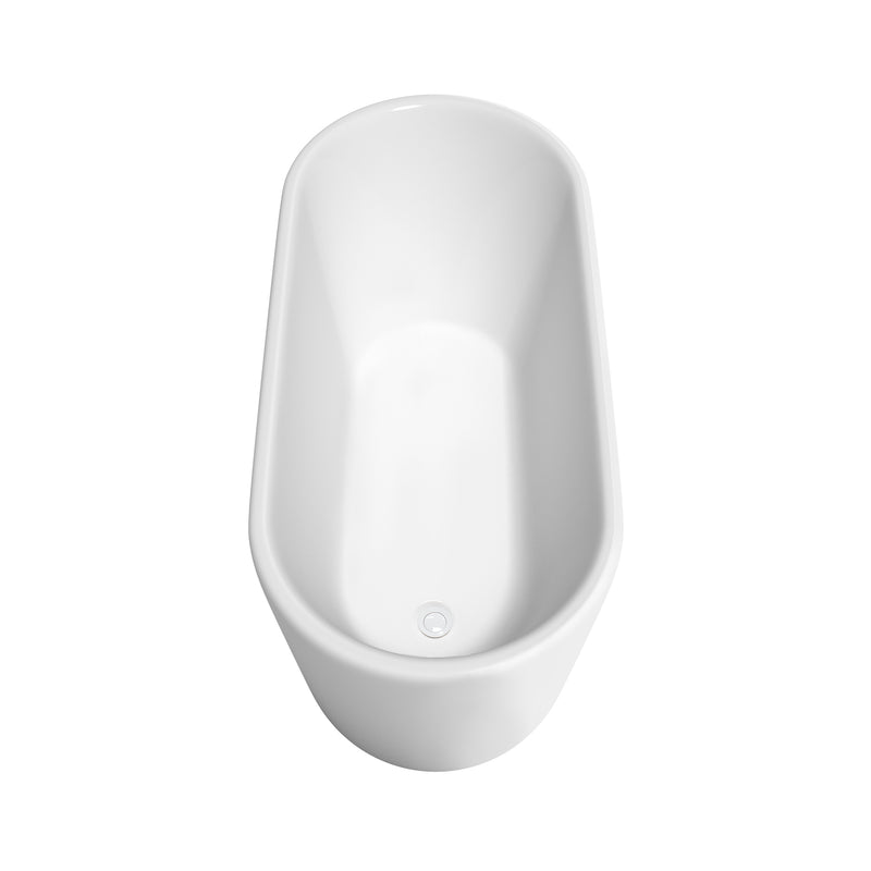 Wyndham Ursula 59" Soaking Bathtub in White with Shiny White Trim WCBTK151159SWTRIM