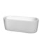 Wyndham Ursula 67" Freestanding Bathtub In White With Polished Chrome Drain And Overflow Trim WCBTK151167