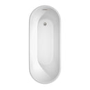 Wyndham Ursula 67" Soaking Bathtub in White with Brushed Nickel Trim WCBTK151167BNTRIM