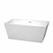 Wyndham Sara 59" Freestanding Bathtub In White With Polished Chrome Drain And Overflow Trim WCBTK151459