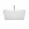 Wyndham Sara 59" Soaking Bathtub in White Brushed Nickel Trim and Brushed Nickel Floor Mounted Faucet WCBTK151459ATP11BN