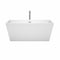 Wyndham Sara 59" Freestanding Bathtub in White with Floor Mounted Faucet Drain and Overflow Trim in Polished Chrome WCBTK151459ATP11PC