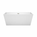 Wyndham Sara 59" Soaking Bathtub in White with Brushed Nickel Trim WCBTK151459BNTRIM