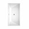 Wyndham Sara 59" Soaking Bathtub in White Brushed Nickel Trim and Brushed Nickel Floor Mounted Faucet WCBTK151459ATP11BN