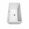 Wyndham Sara 59" Soaking Bathtub in White with Floor Mounted Faucet Drain and Overflow Trim in Matte Black WCBTK151459MBATPBK