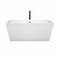 Wyndham Sara 59" Soaking Bathtub in White with Polished Chrome Trim and Floor Mounted Faucet in Matte Black WCBTK151459PCATPBK