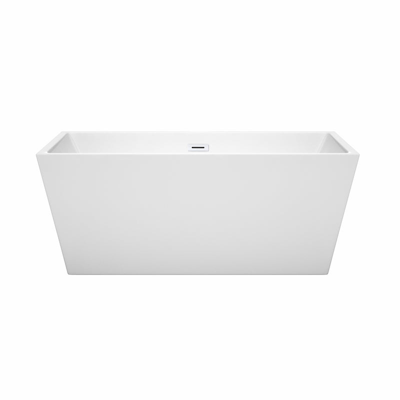 Wyndham Sara 59" Soaking Bathtub in White with Shiny White Trim WCBTK151459SWTRIM