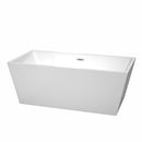 Wyndham Sara 63" Freestanding Bathtub In White With Polished Chrome Drain And Overflow Trim WCBTK151463