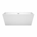 Wyndham Sara 63" Freestanding Bathtub in White with Polished Chrome Drain and Overflow Trim WCBTK151463