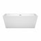 Wyndham Sara 63" Freestanding Bathtub in White with Polished Chrome Drain and Overflow Trim WCBTK151463