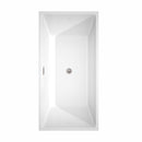 Wyndham Sara 63" Soaking Bathtub in White Brushed Nickel Trim and Brushed Nickel Floor Mounted Faucet WCBTK151463ATP11BN