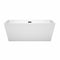 Wyndham Sara 63" Soaking Bathtub in White with Matte Black Trim WCBTK151463MBTRIM