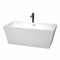 Wyndham Sara 63" Soaking Bathtub In White With Polished Chrome Trim And Floor Mounted Faucet In Matte Black WCBTK151463PCATPBK