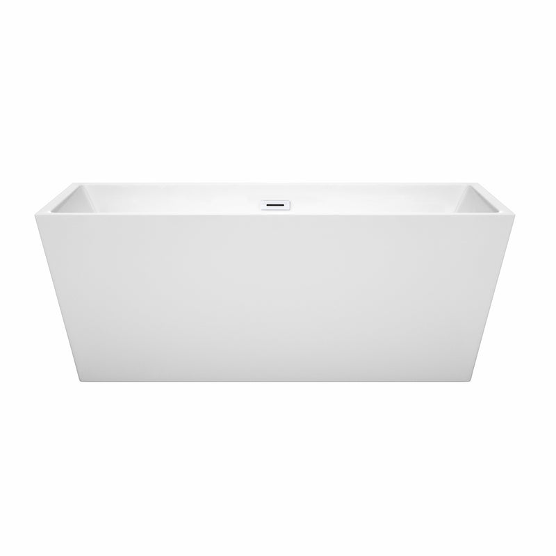 Wyndham Sara 63" Soaking Bathtub in White with Shiny White Trim WCBTK151463SWTRIM