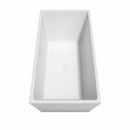 Wyndham Sara 63" Soaking Bathtub in White with Shiny White Trim and Floor Mounted Faucet in Matte Black WCBTK151463SWATPBK