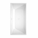 Wyndham Sara 63" Soaking Bathtub in White with Shiny White Trim and Floor Mounted Faucet in Brushed Gold WCBTK151463SWATPGD