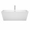 Wyndham Sara 67" Freestanding Bathtub in White with Floor Mounted Faucet Drain and Overflow Trim in Polished Chrome WCBTK151467ATP11PC