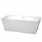 Wyndham Sara 67" Soaking Bathtub In White With Brushed Nickel Trim WCBTK151467BNTRIM