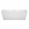 Wyndham Sara 67" Soaking Bathtub in White with Brushed Nickel Trim WCBTK151467BNTRIM