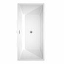 Wyndham Sara 67" Soaking Bathtub in White with Brushed Nickel Trim WCBTK151467BNTRIM