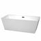 Wyndham Sara 67" Soaking Bathtub In White With Matte Black Trim WCBTK151467MBTRIM