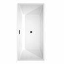 Wyndham Sara 67" Soaking Bathtub in White with Matte Black Trim WCBTK151467MBTRIM