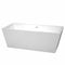 Wyndham Sara 67" Soaking Bathtub In White With Shiny White Trim WCBTK151467SWTRIM