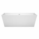 Wyndham Sara 67" Soaking Bathtub in White with Shiny White Trim WCBTK151467SWTRIM