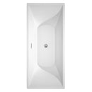 Wyndham Maryam 71" Freestanding Bathtub in White with Polished Chrome Drain and Overflow Trim WCBTK151871