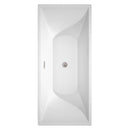 Wyndham Maryam 71" Soaking Bathtub in White Brushed Nickel Trim and Brushed Nickel Floor Mounted Faucet WCBTK151871ATP11BN