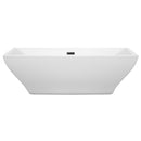 Wyndham Maryam 71" Soaking Bathtub in White with Matte Black Trim WCBTK151871MBTRIM