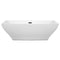 Wyndham Maryam 71" Soaking Bathtub in White with Matte Black Trim WCBTK151871MBTRIM