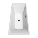 Wyndham Maryam 71" Soaking Bathtub in White with Matte Black Trim WCBTK151871MBTRIM