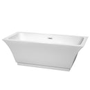 Wyndham Galina 67" Freestanding Bathtub In White With Polished Chrome Drain And Overflow Trim WCBTK151967