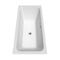 Wyndham Galina 67" Soaking Bathtub in White with Polished Chrome Trim and Floor Mounted Faucet in Brushed Gold WCBTK151967PCATPGD