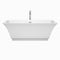 Wyndham Galina 67" Freestanding Bathtub in White with Floor Mounted Faucet Drain and Overflow Trim in Polished Chrome WCBTK151967ATP11PC