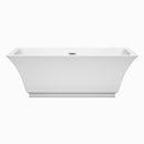 Wyndham Galina 67" Soaking Bathtub in White with Brushed Nickel Trim WCBTK151967BNTRIM