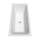 Wyndham Galina 67" Soaking Bathtub in White with Brushed Nickel Trim WCBTK151967BNTRIM