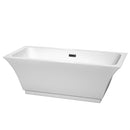 Wyndham Galina 67" Soaking Bathtub In White With Matte Black Trim WCBTK151967MBTRIM