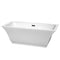 Wyndham Galina 67" Soaking Bathtub In White With Matte Black Trim WCBTK151967MBTRIM