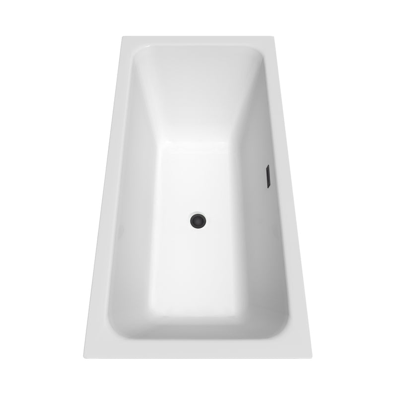 Wyndham Galina 67" Soaking Bathtub in White with Matte Black Trim WCBTK151967MBTRIM