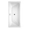 Wyndham Galina 67" Soaking Bathtub in White with Floor Mounted Faucet Drain and Overflow Trim in Matte Black WCBTK151967MBATPBK