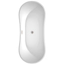 Wyndham Bolera 71" Soaking Bathtub in White with Brushed Nickel Trim WCBTK152871BNTRIM