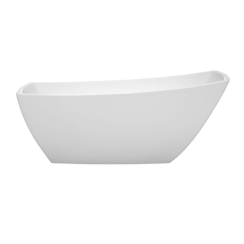 Wyndham Antigua 67" Soaking Bathtub in White with Matte Black Trim WCBTK153367MBTRIM