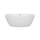 Wyndham Juno 59" Soaking Bathtub in White with Polished Chrome Trim WCBTK156159