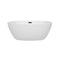 Wyndham Juno 59" Soaking Bathtub in White with Matte Black Trim WCBTK156159MBTRIM